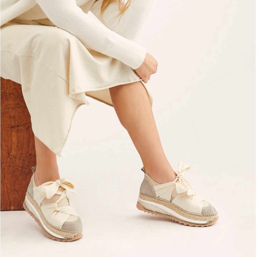 Sneakers get a bohemian update with an espadrille-inspired design.